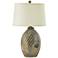 RiverCeramic Oval Paw and Claw 28 1/2" Barnwood Ceramic Table Lamp