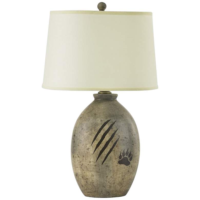 Image 2 RiverCeramic® Oval Paw and Claw Barnwood Table Lamp