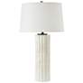 RiverCeramic&reg; Bamboo Pure White Fluted Column Table Lamp