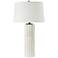 RiverCeramic® Bamboo Pure White Fluted Column Table Lamp