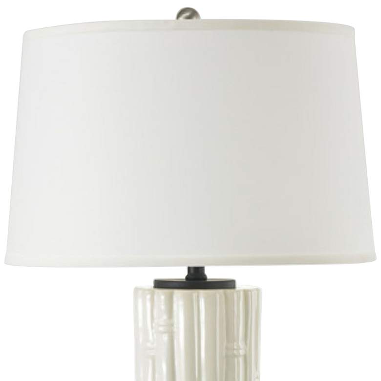 Image 3 RiverCeramic&reg; Bamboo Pure White Fluted Column Table Lamp more views