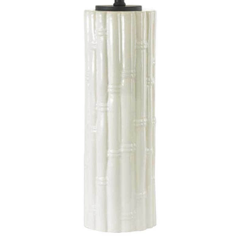Image 4 RiverCeramic® Bamboo Pure White Fluted Column Table Lamp more views