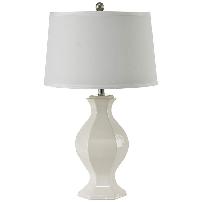 Image 2 RiverCeramic® Classic White Glazed Urn Table Lamp