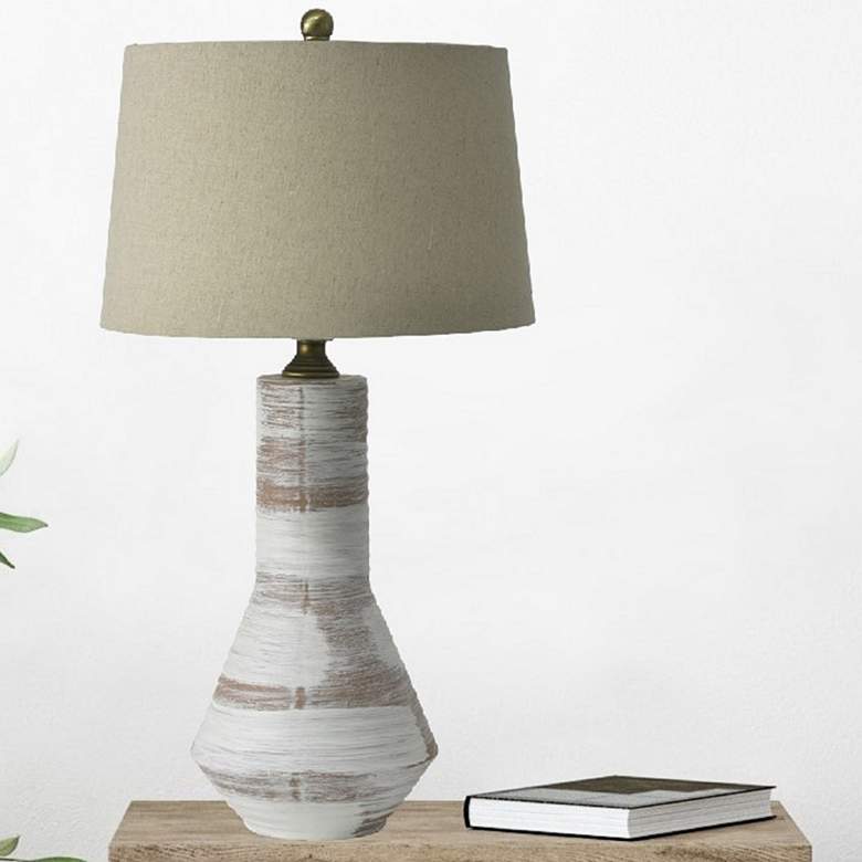 Image 1 RiverCeramic® Conical Weathered Earth Ceramic Table Lamp