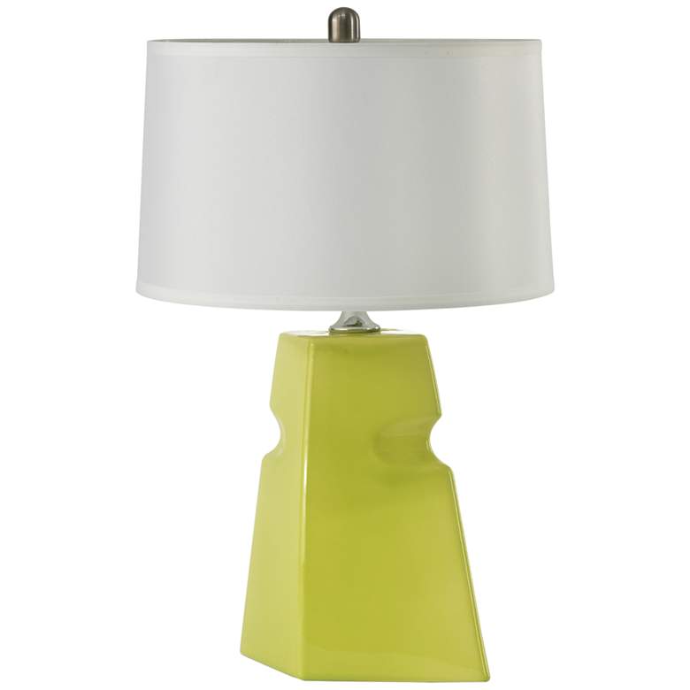 Image 2 RiverCeramic® Cubic Chic Lime Glazed Table Lamp