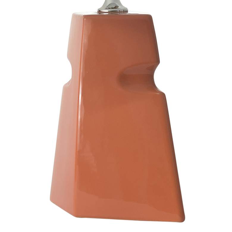 Image 4 RiverCeramic&reg; Cubic Orange Nectar Glazed Table Lamp more views