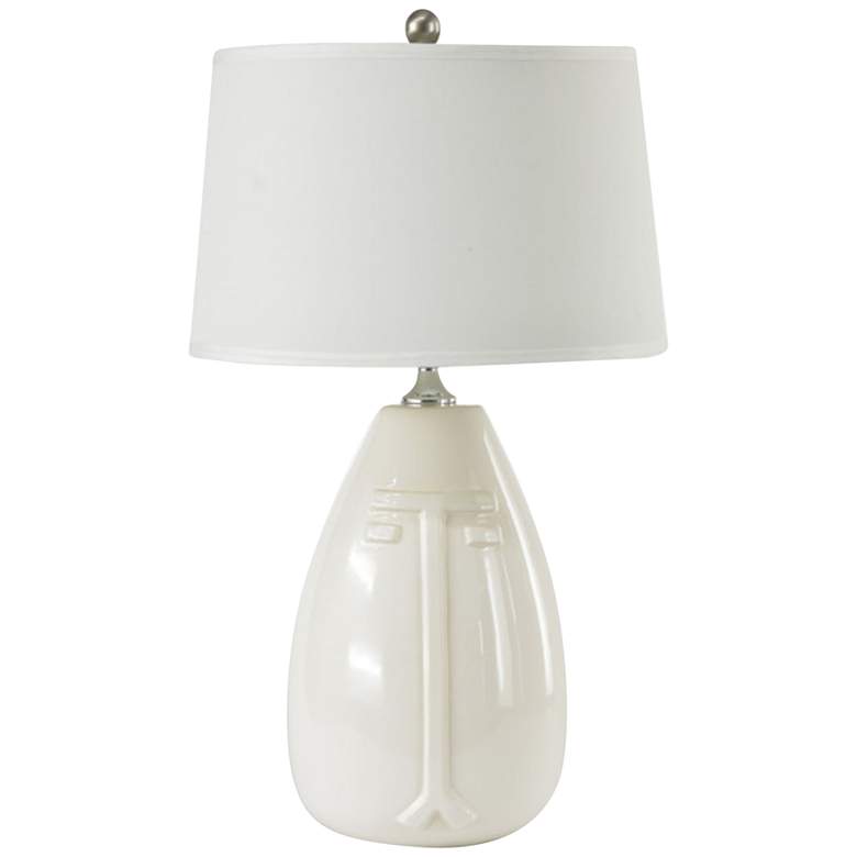 Image 2 RiverCeramic&reg; Deco White Glazed Table Lamp