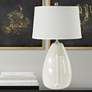 RiverCeramic&reg; Deco White Glazed Table Lamp