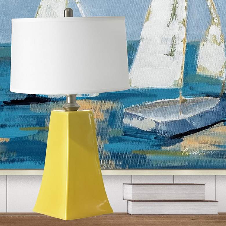 Image 1 RiverCeramic® Graphic Curry Glazed Column Table Lamp