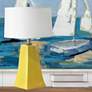 RiverCeramic&reg; Graphic Curry Glazed Column Table Lamp