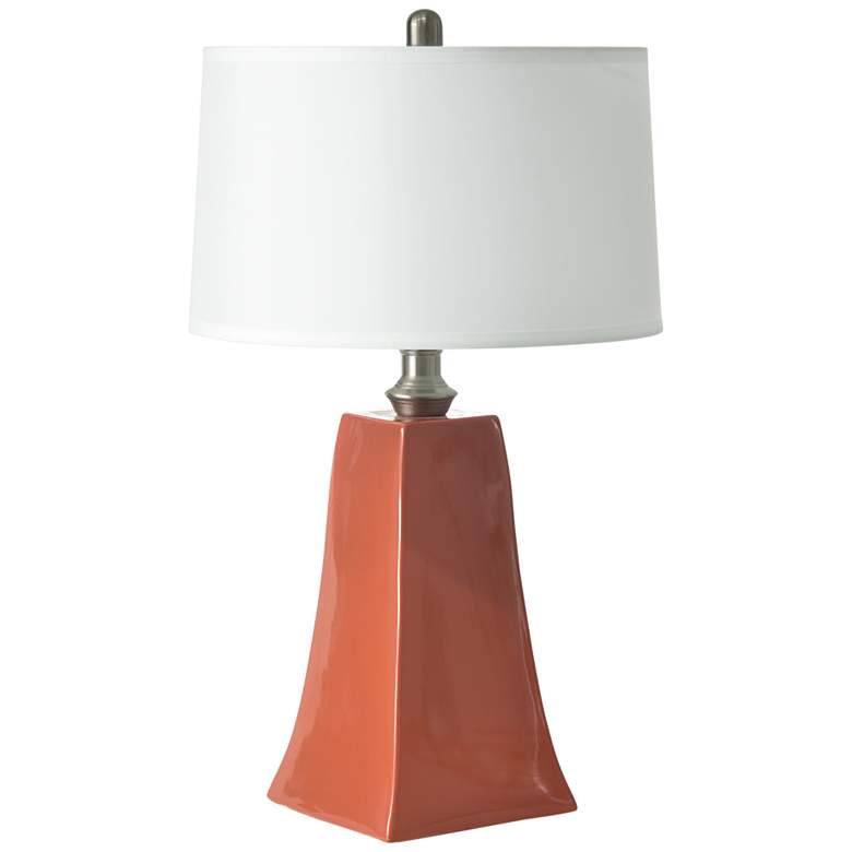 Image 2 RiverCeramic® Graphic Paprika Glazed Column Table Lamp