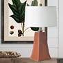 RiverCeramic&reg; Graphic Paprika Glazed Column Table Lamp