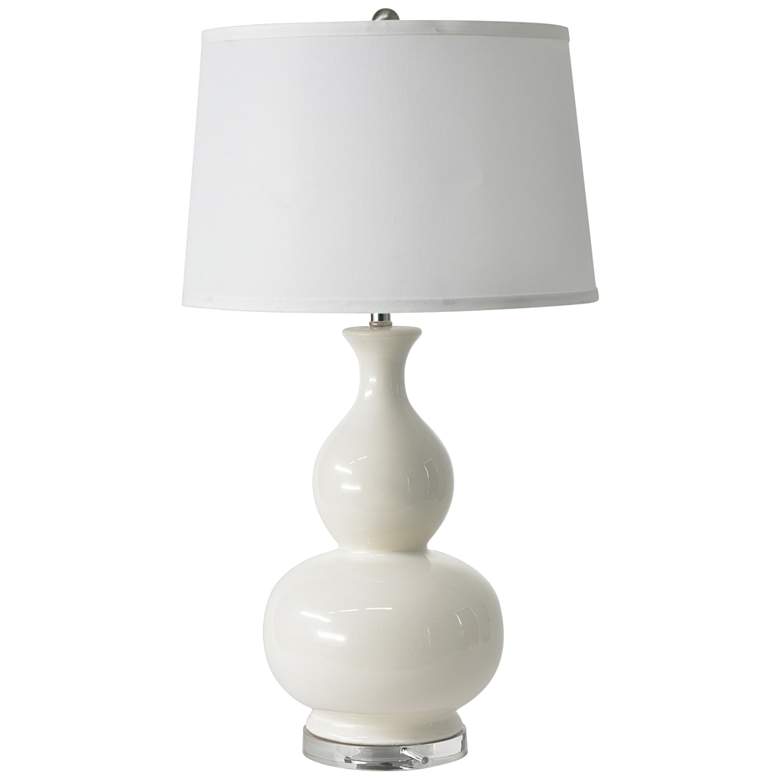 Image 2 RiverCeramic® Iconic White Glazed Gourd Table Lamp