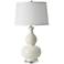 RiverCeramic® Iconic White Glazed Gourd Table Lamp