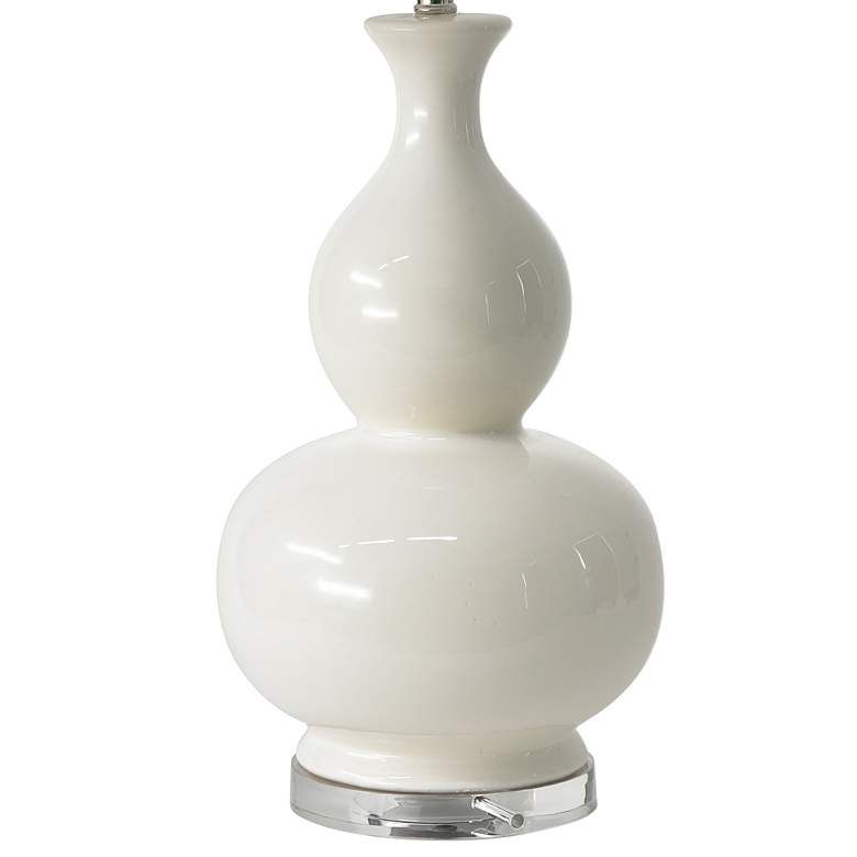 Image 4 RiverCeramic&reg; Iconic White Glazed Gourd Table Lamp more views