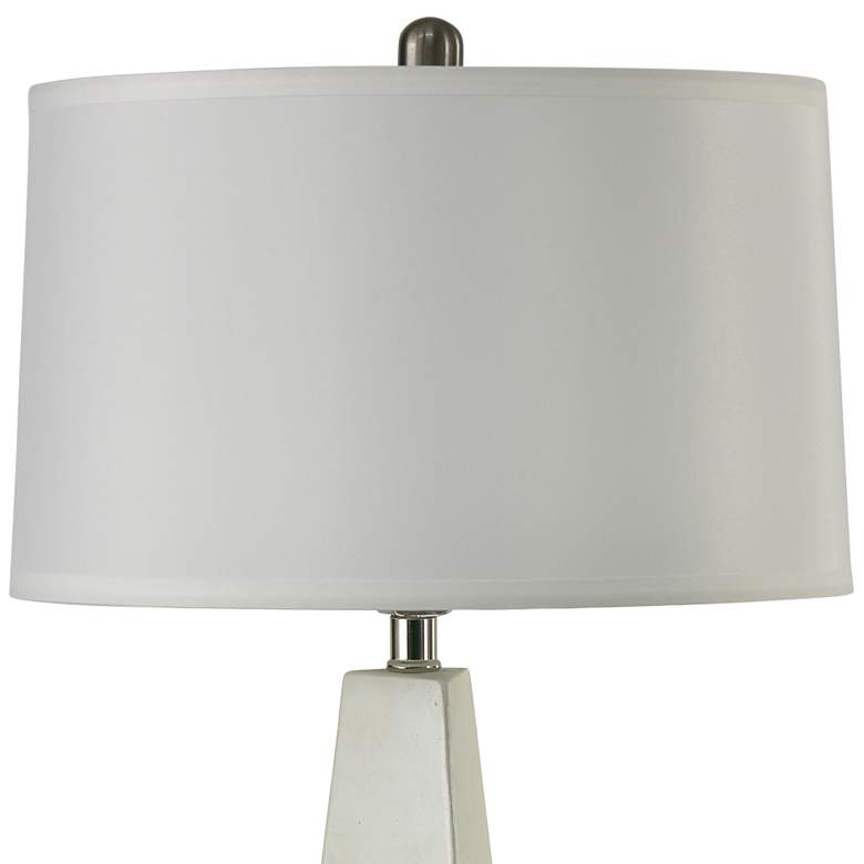 Image 3 RiverCeramic&reg; Prairie Metallic White Column Table Lamp more views