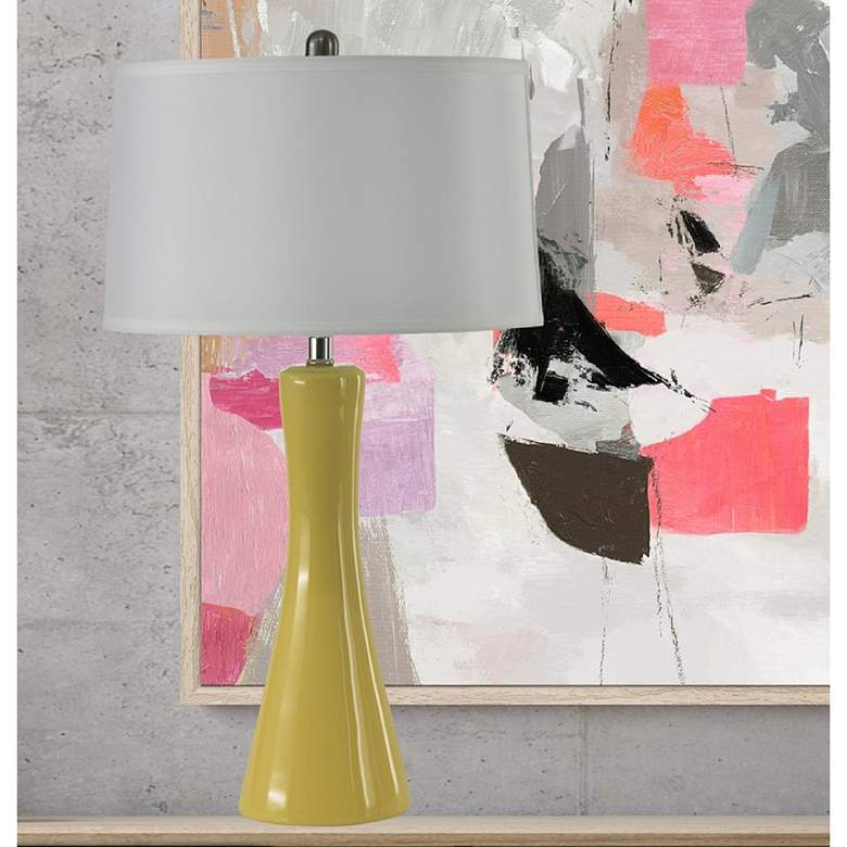 Image 1 RiverCeramic® Stratus Straw Tapered Vase Table Lamp