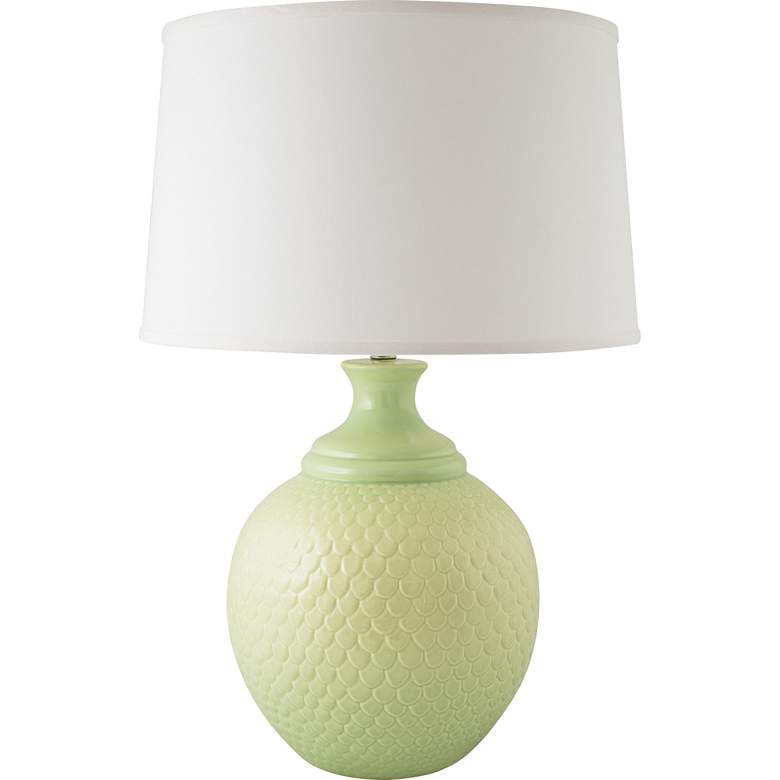 Image 1 RiverCeramic Shell Dance 27" Gloss Crisp Green Ceramic Table Lamp
