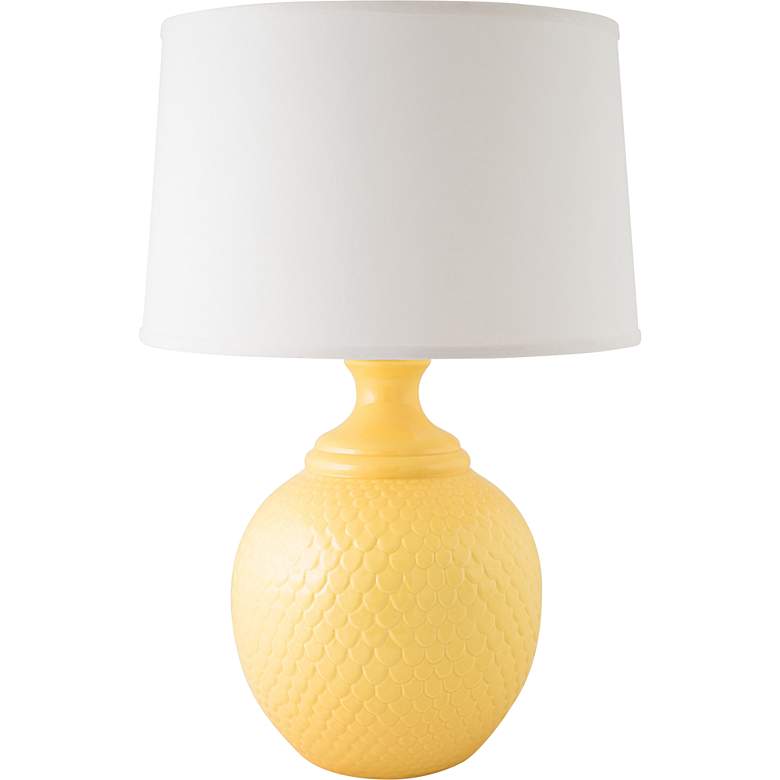Image 1 RiverCeramic Shell Dance 27" Gloss Straw Yellow Ceramic Table Lamp