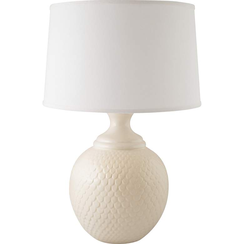 Image 1 RiverCeramic Shell Dance 27 inch Gloss White Ceramic Table Lamp