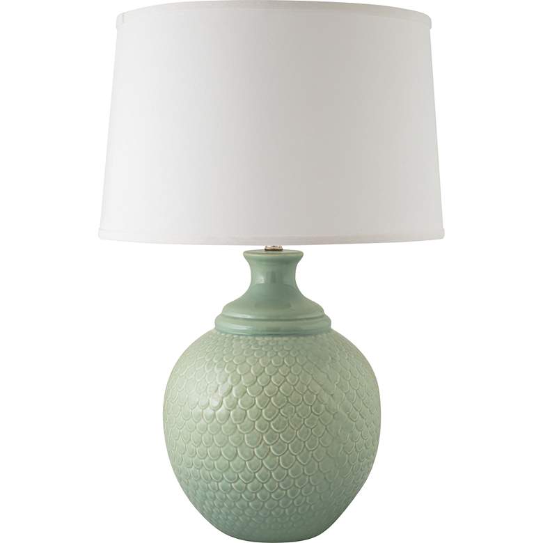 Image 1 RiverCeramic Shell Dance 27 inch Gloss Wythe Blue Ceramic Table Lamp