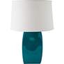 RiverCeramic Soft Rectangle 25" Gloss Ocean Blue Ceramic Table Lamp