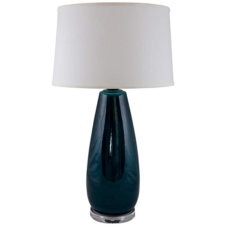 Image 1 RiverCeramic Tear Drop Gloss Tropical Turquoise Table Lamp