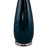 RiverCeramic Tear Drop Gloss Tropical Turquoise Table Lamp