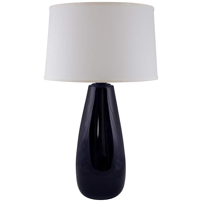 Image 1 RiverCeramic Teardrop 32 inch Modern Gloss Navy Blue Table Lamp