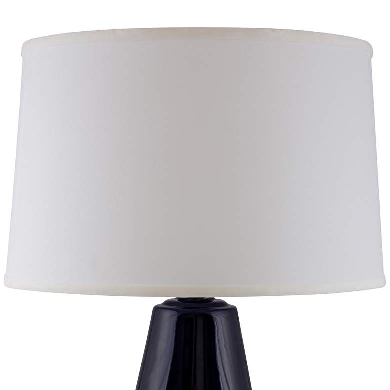 Image 3 RiverCeramic Teardrop 32" Modern Gloss Navy Blue Table Lamp more views