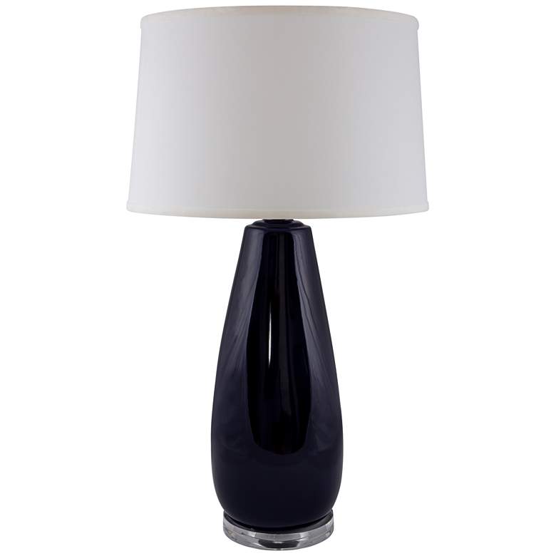 Image 1 RiverCeramic® Teardrop Gloss Navy Table Lamp w/ Acrylic Base