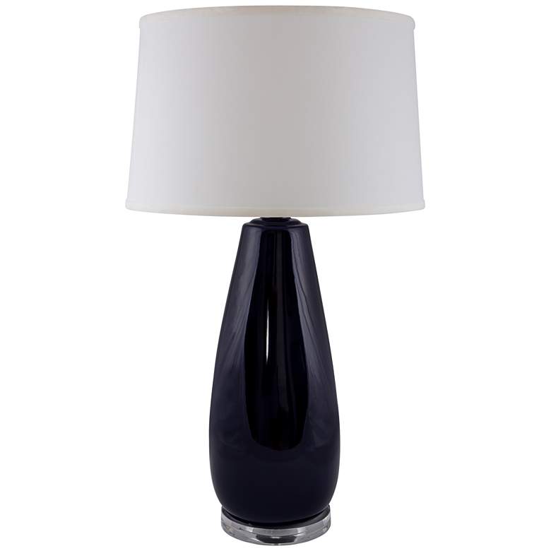 Image 1 RiverCeramic&#174; Teardrop Gloss Navy Table Lamp w/ Acrylic Base