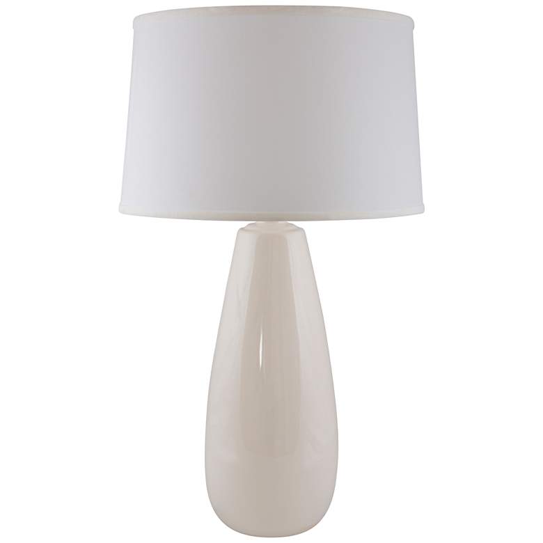 Image 1 RiverCeramic® Teardrop Gloss White Table Lamp