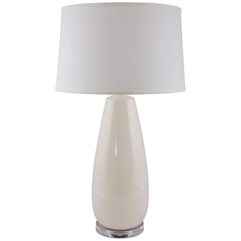 Image 1 RiverCeramic&#174; Teardrop White Table Lamp with Acrylic Base