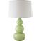 RiverCeramic Triple Gourd 28 1/2" Gloss Crisp Green Ceramic Table Lamp