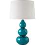 RiverCeramic Triple Gourd 28 1/2" Gloss Ocean Blue Table Lamp