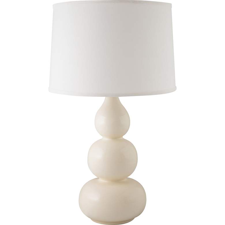 Image 2 RiverCeramic Triple Gourd 28 1/2 inch Gloss White Ceramic Table Lamp