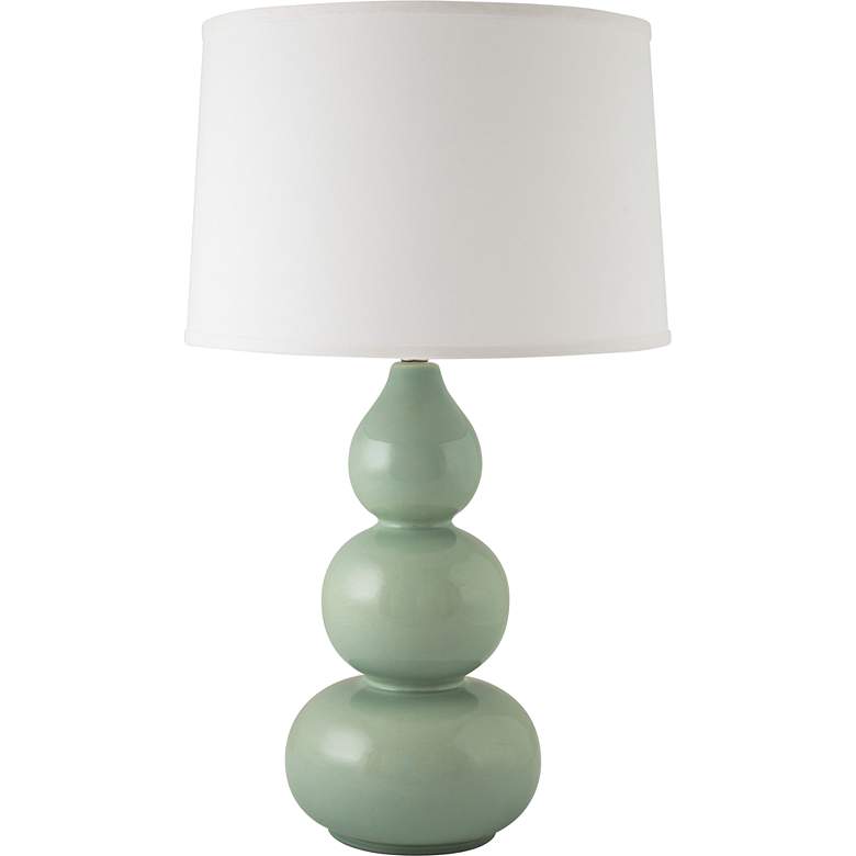 Image 1 RiverCeramic Triple Gourd 28 1/2" Gloss Wythe Blue Ceramic Table Lamp