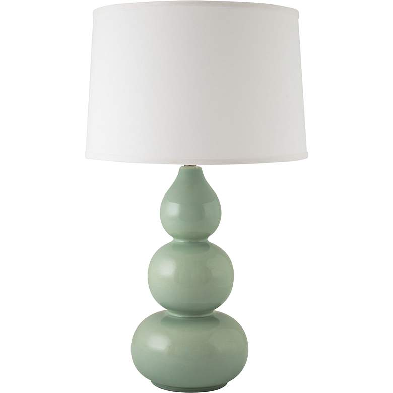 Image 1 RiverCeramic Triple Gourd 28 1/2 inch Gloss Wythe Blue Ceramic Table Lamp