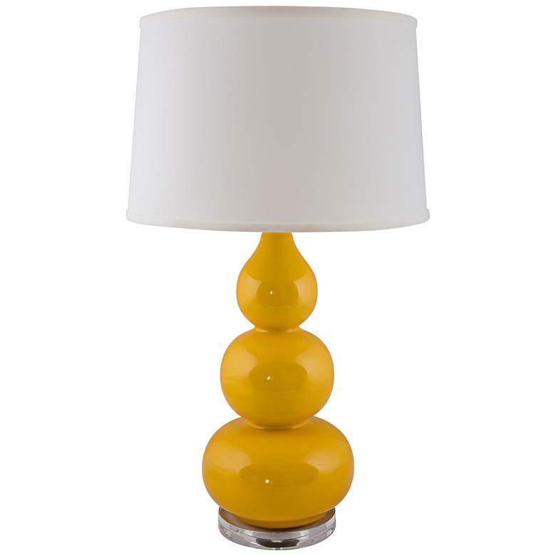 Image 1 RiverCeramic Triple Gourd Gloss Curry Table Lamp