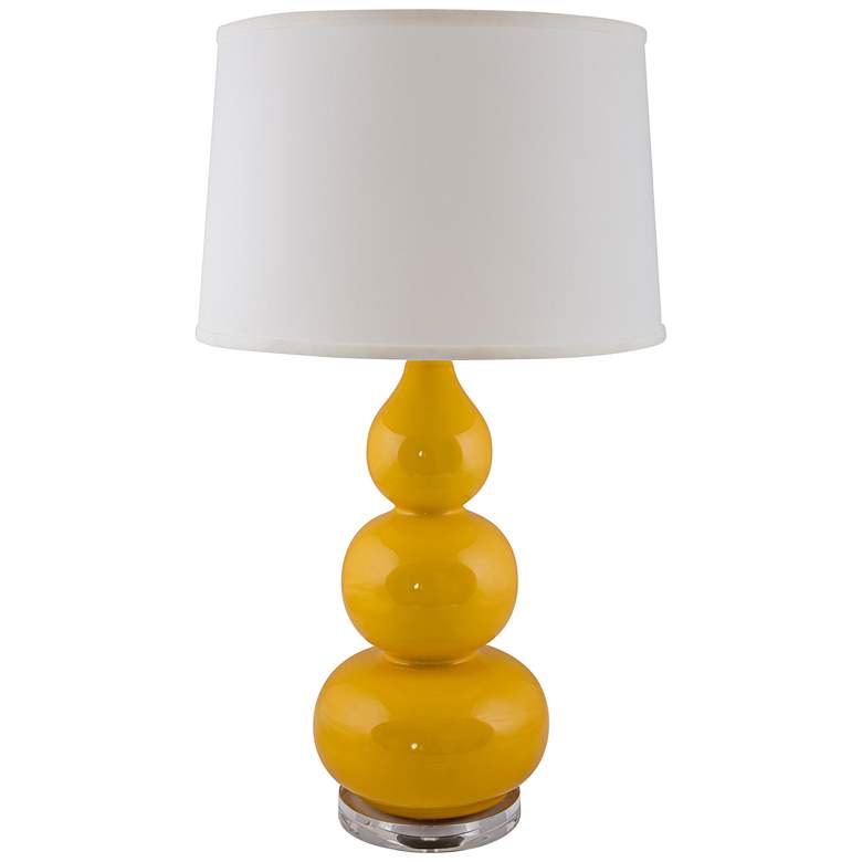 Image 1 RiverCeramic Triple Gourd Gloss Curry Table Lamp