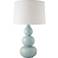 RiverCeramic® Triple Gourd Gloss Mist Gray Table Lamp