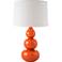 RiverCeramic® Triple Gourd Gloss Paprika Table Lamp
