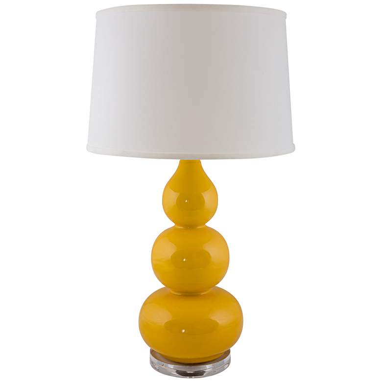Image 1 RiverCeramic® Triple Gourd Yellow Curry Table Lamp