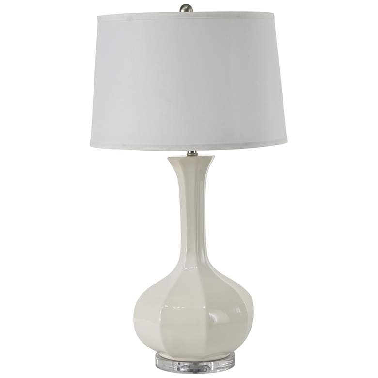 Image 2 RiverCeramic® Vibe White Glazed Vase Table Lamp