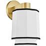 Riverdale 10 1/2" High Aged Brass and White Wall Sconce