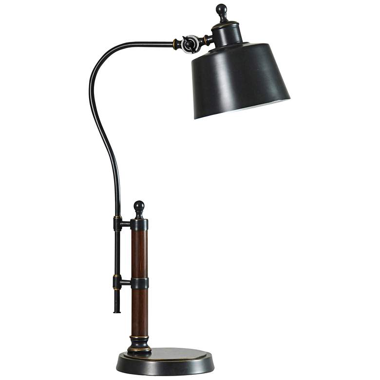 Image 1 Riverdale 27 inch Russet Black-Bronze Bent Arm Industrial Lamp