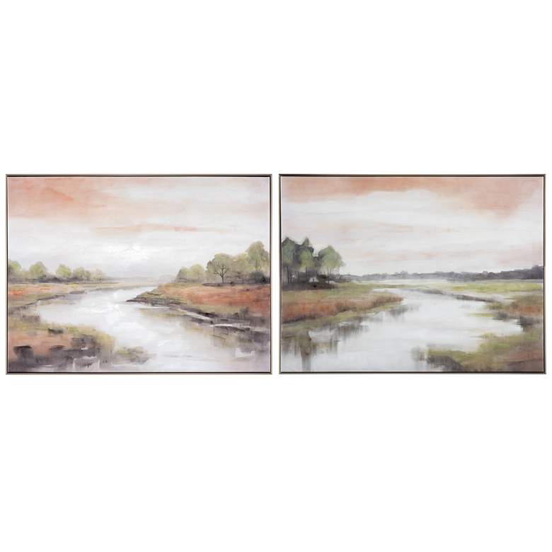 Image 1 Rivers A Flowing Framed Canvas Set of 2
