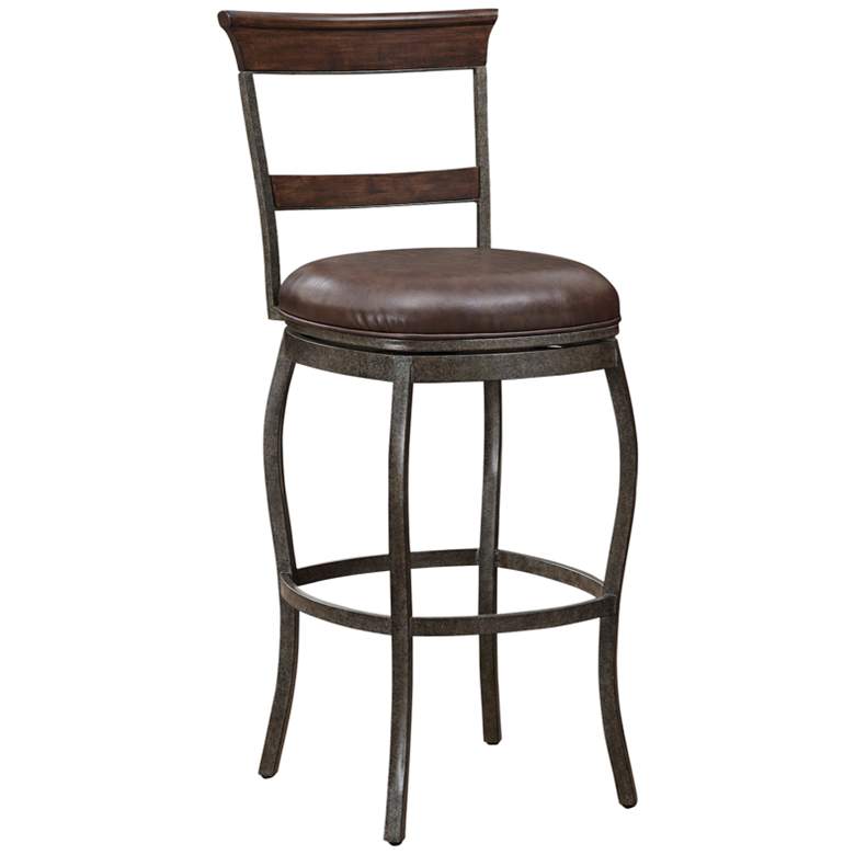 Image 1 Riverton 26 inch Antique Whiskey Leather Swivel Counter Stool