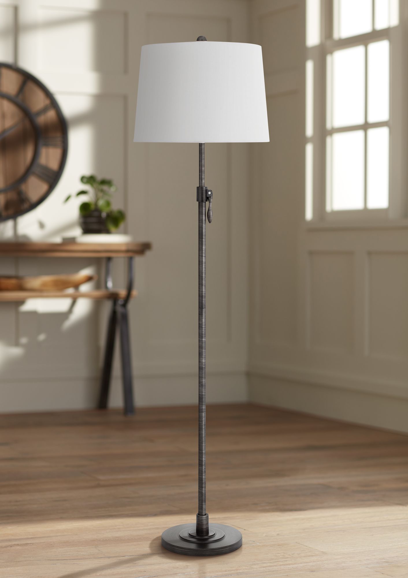 silver adjustable floor lamp